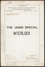 Union Special Sewing Machine Company Union Special Interlock brand Sewing