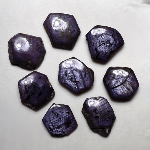 Lote Luminoso ~ 8 Piezas Zafiro Estrella Trapiche Natural 13mm-16mm Raras Piedras Preciosas Sueltas - Imagen 7 de 12