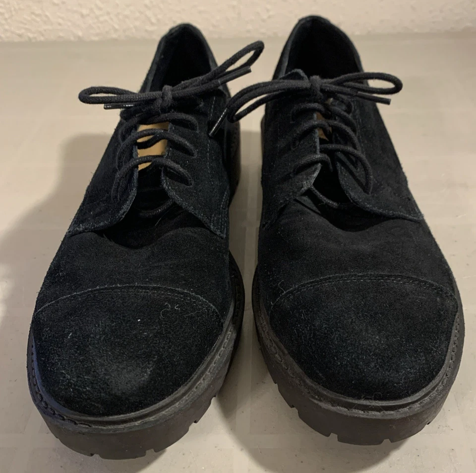 Zapatos Lucky Brand Ibira para mujer negros de gamuza talla 8 M Oxford con cordones Foto 2 de 4