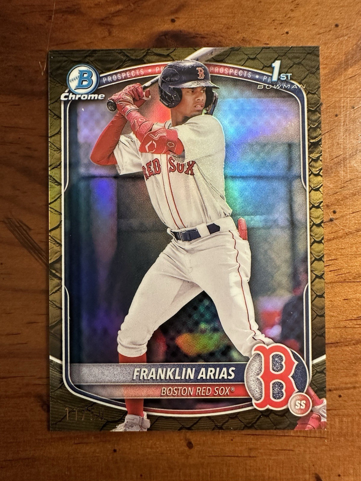 Franklin Arias 2025 Bowman Chrome 1st Gold Reptilian Refractor /50 #BCP-67
