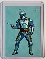 Jango Fett Limited Edition Artist Signed "Star Wars" Trading Card 4/10