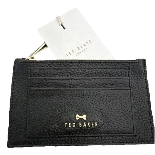NWT Ted Baker Women Pebbles Black Two Sided Zipped Card Holder