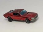 Vintage Hot Wheels Redline Custom Mustang Red W/Brown Interior Hong Kong