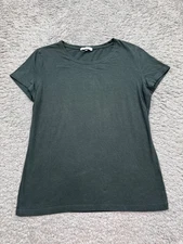 Loro Piana Top Women 48 US 12 Forest Green Cap Sleeve Scoop Neck Made In Italy