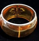 Estate Rare Miriam Salat 925 St Sl Topaz Resin Hinged Bangle Medallion Bracelet — photo 5