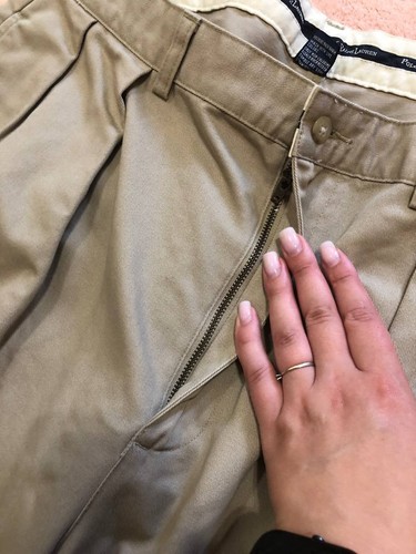 Polo Ralph Lauren mens Pants Chino Trousers Size 38x30 Stretch Womens 90s Rare - Picture 3 of 16