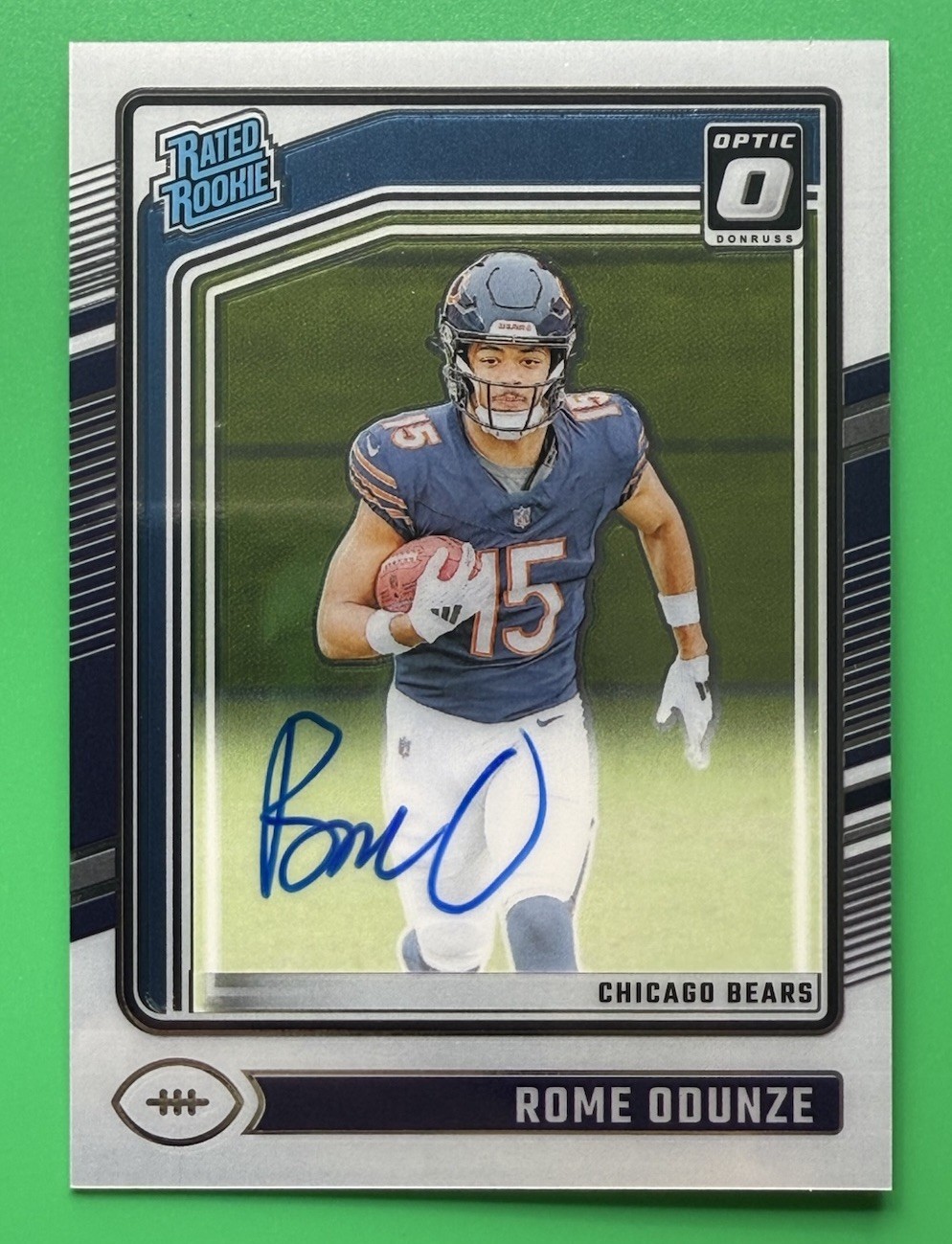2024 Panini Donruss Optic Rome Odunze Rated Rookie On Card Auto #13/325 Bears