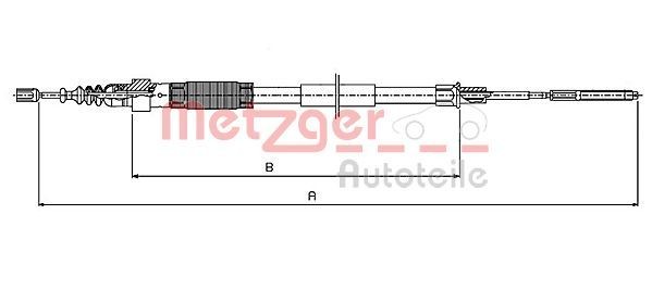 Metzger Autoteile Seilzug, Feststellbremse 10.7408 FüR VW-image
