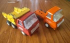 Vintage 1970’s Mini Tonka Pressed Steel Dump Trucks Lot Of 2 Red & Orange