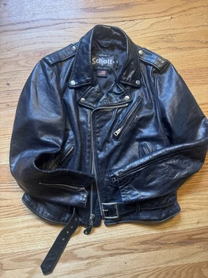 Chaqueta de cuero negra para mujer Schott 626VNW PERFECTA talla M, ¡más de $1000! - Imagen 1 de 4