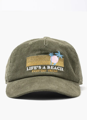   Barney Cools Lifes A Beach Cord Cap - Bottle Green | Corduroy Strapback Hat