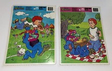 2 My Pet Monster Vintage Frame Tray Puzzle 1986 Golden 