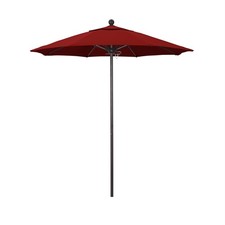 Pemberly Row 7.5' Bronze Market Umbrella in Sun-brella 2A Jockey Red