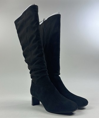 Clarks Kyndall Rise Faux Leather Black Womens 9.5 Slim Boots Knee High 26174310
