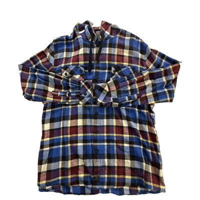 Kani Jeans 89 25th Anniversary Cotton Flannel Plaid Button Up Shirt Mens XL. EUC