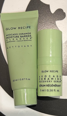 Glow Recipe Avocado Ceramide Cleanser 0.67oz + Recovery Serum 0.16oz Set