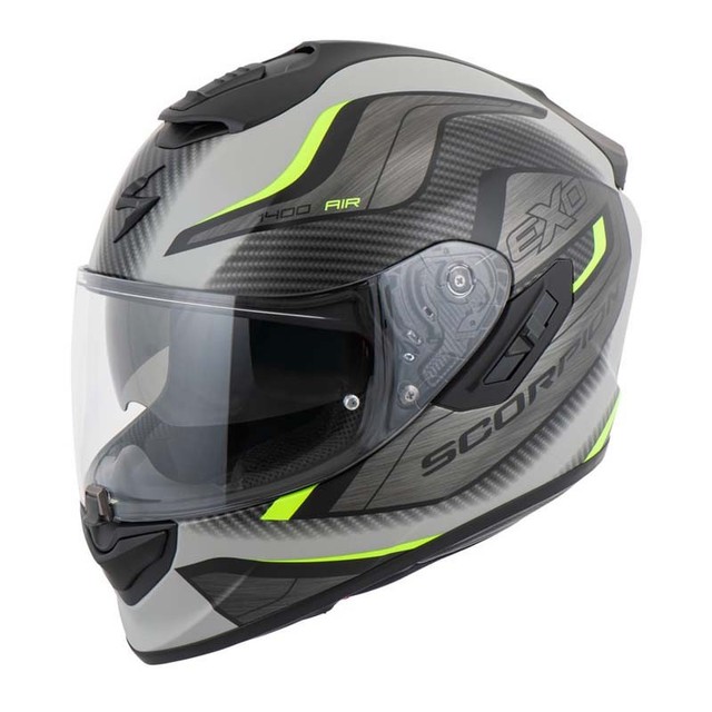 Casque Intégral EXO-1400 AIR Jaune, Gris, Noir Attune Scorpion