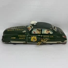 Vintage 1940s Marx Dick Tracy Wind Up Toy Squad Car No 1 Litho 11"  w/ Key WORKS