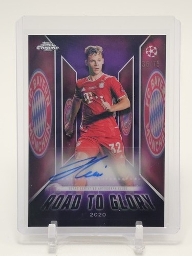 JOSHUA KIMMICH 2025-26 TOPPS CHROME UCL ROAD TO GLORY PURPLE AUTO /75 Q4354