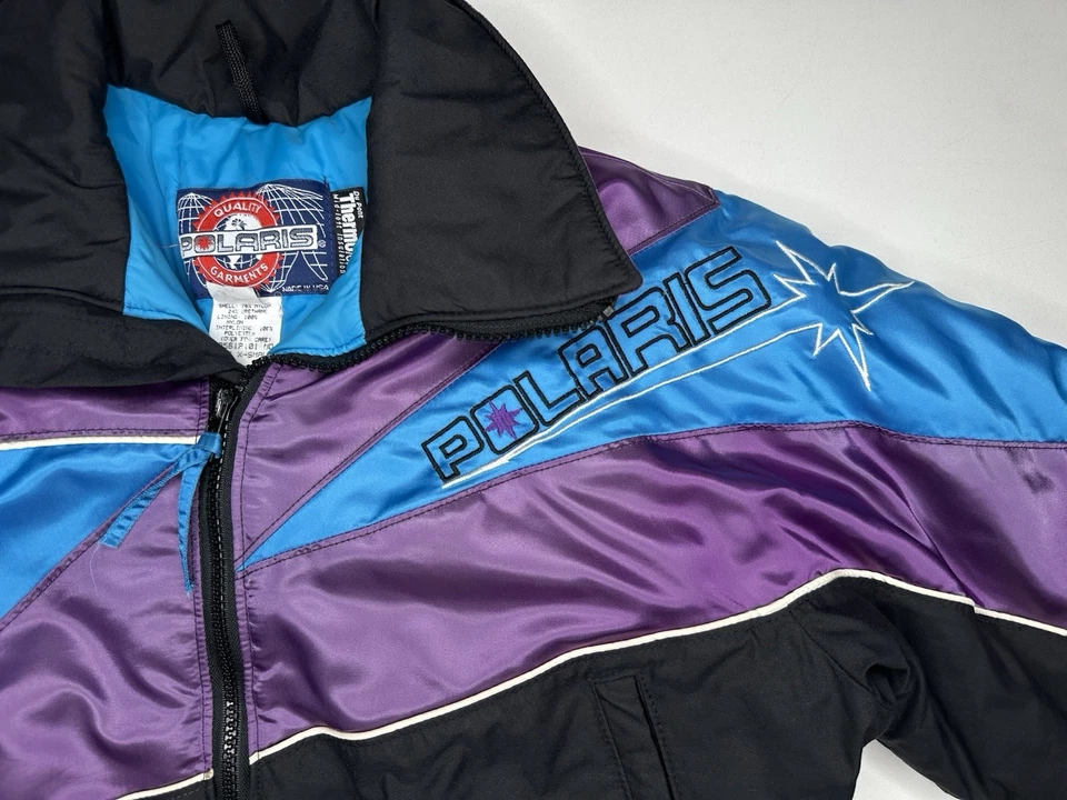 Jaqueta de esqui feminina vintage Polaris color block anos 80 coelho da neve XS - Imagem 3 de 4