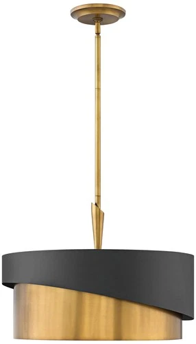 Hinkley Gigi 21" Wide Heritage Brass and Satin Black Finish Pendant - Picture 3 of 3