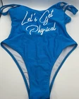 Ladies Retro Let's Get Physical Inspired High Cut One Piece Swimsuit S