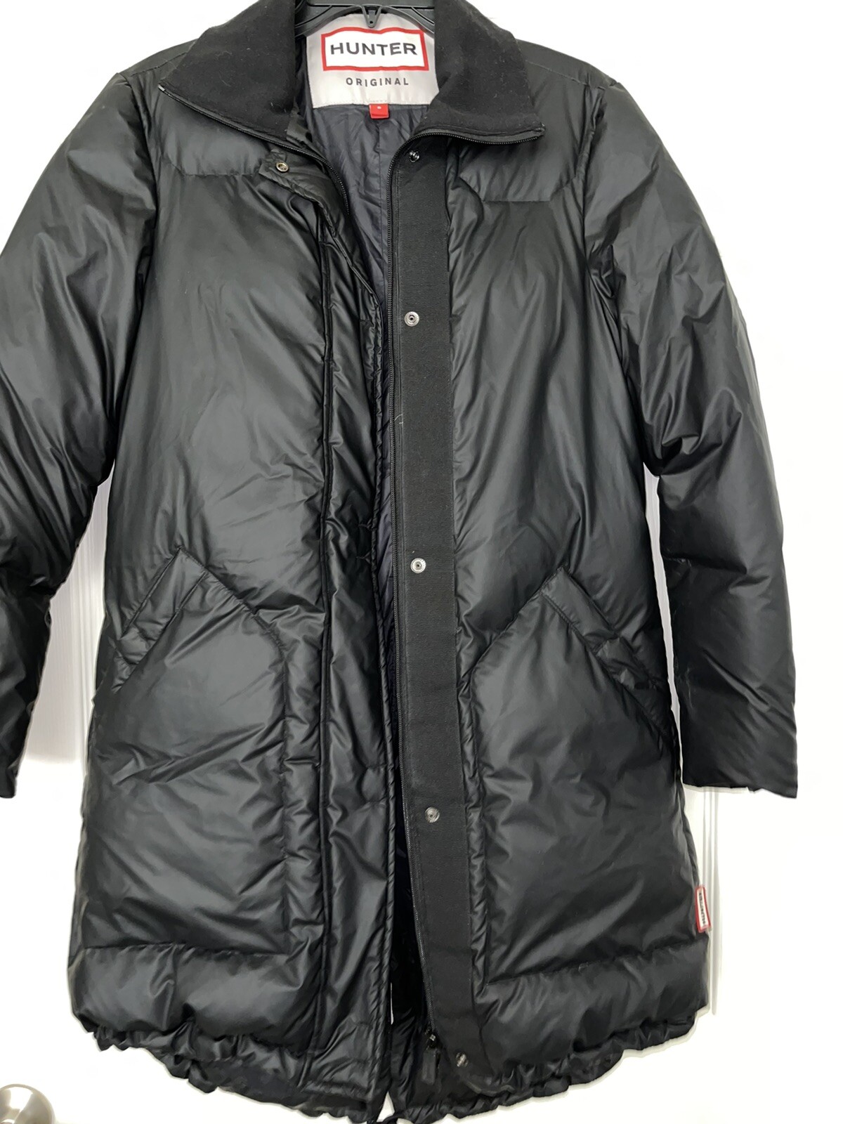 HUNTER winter Down Jacket. Black , Long. size small Gem