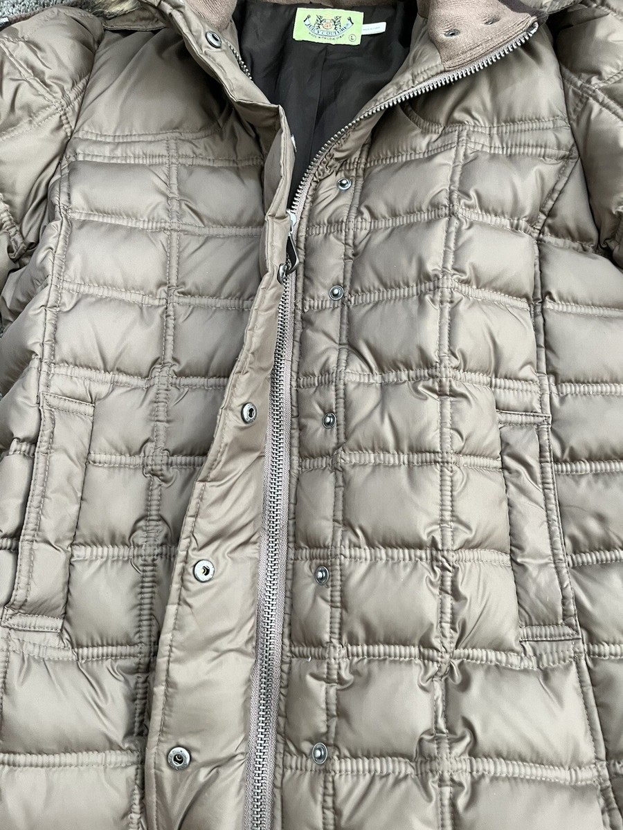 Juicy Couture Chic Vintage Puffer Down Coat Jacket - Women Brown