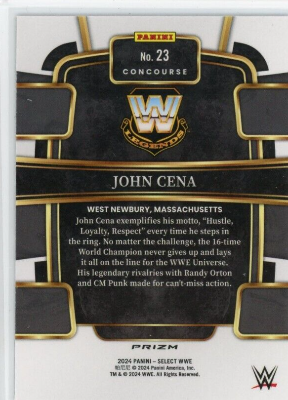 2024 Select WWE Prizm Tri Color JOHN CENA No. 23! | eBay