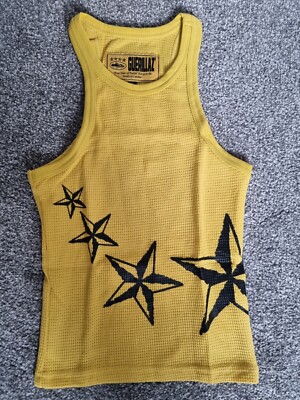 ?CORTEIZ CRTZ ALCATRAZ VEST TANK TOP WOMENS MEDIUM YELLOW BLACK 