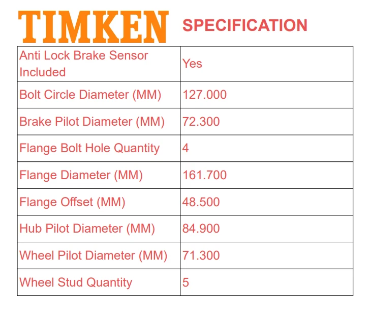 Cojinete de cubo de rueda trasera Timken para Ram C/V Dodge Grand Caravan 2012-2015 512493 Foto 3 de 4