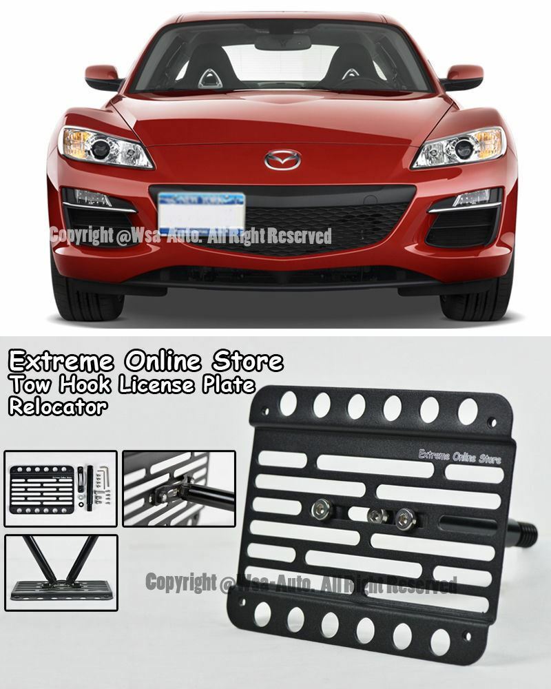 2009-2011 Mazda RX-8 Front Bumper Tow Hook License Plate Relocator Bracket