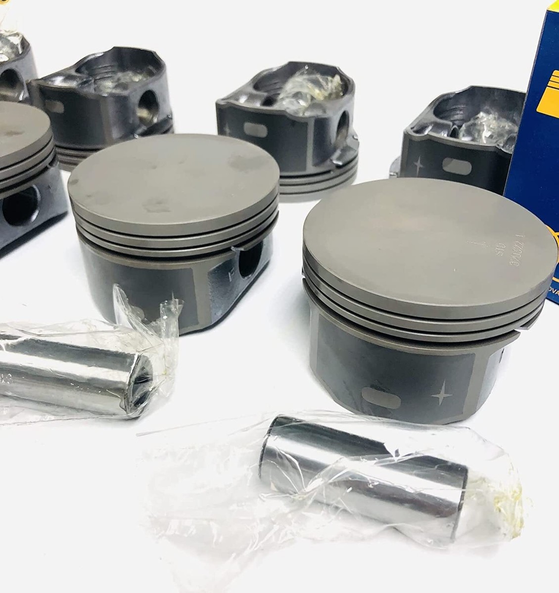Moresa Flat Top Piston Set (8) With Moly Rings – For 2005-2009 Chevy 4.8L & 5.3L, .020 Over, Includes Wrist Pins