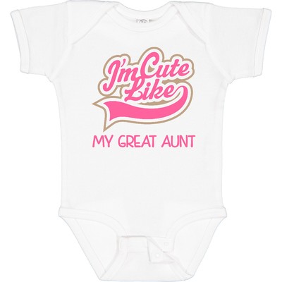 Inktastic Cute Like My Great Aunt Baby Bodysuit Niece From Girls Kids One-piece