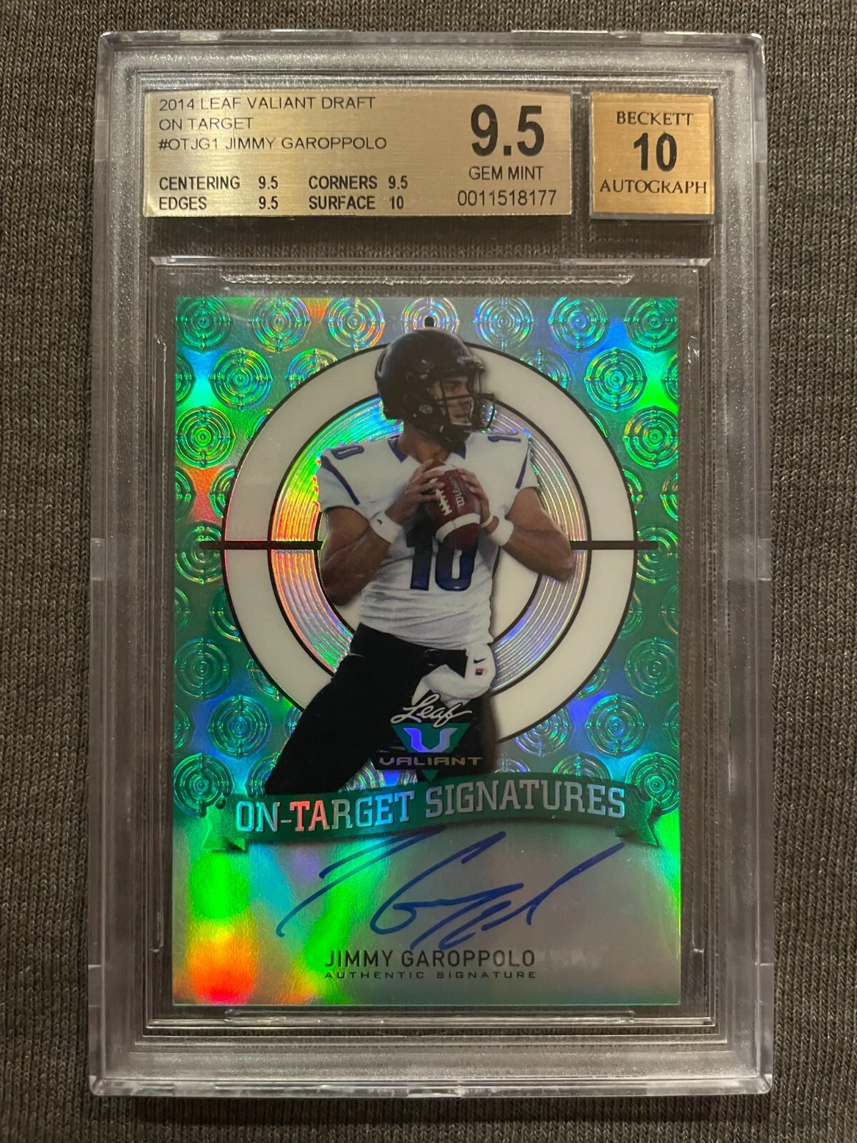 Jimmy Garoppolo Leaf Valiant on-Target Signatures #OTJG1 Base