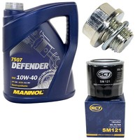 MotoröL Set 10W-40 5 Liter + ÖLfilter Sm 121 + Schraube FüR Mitsubishi Outlander