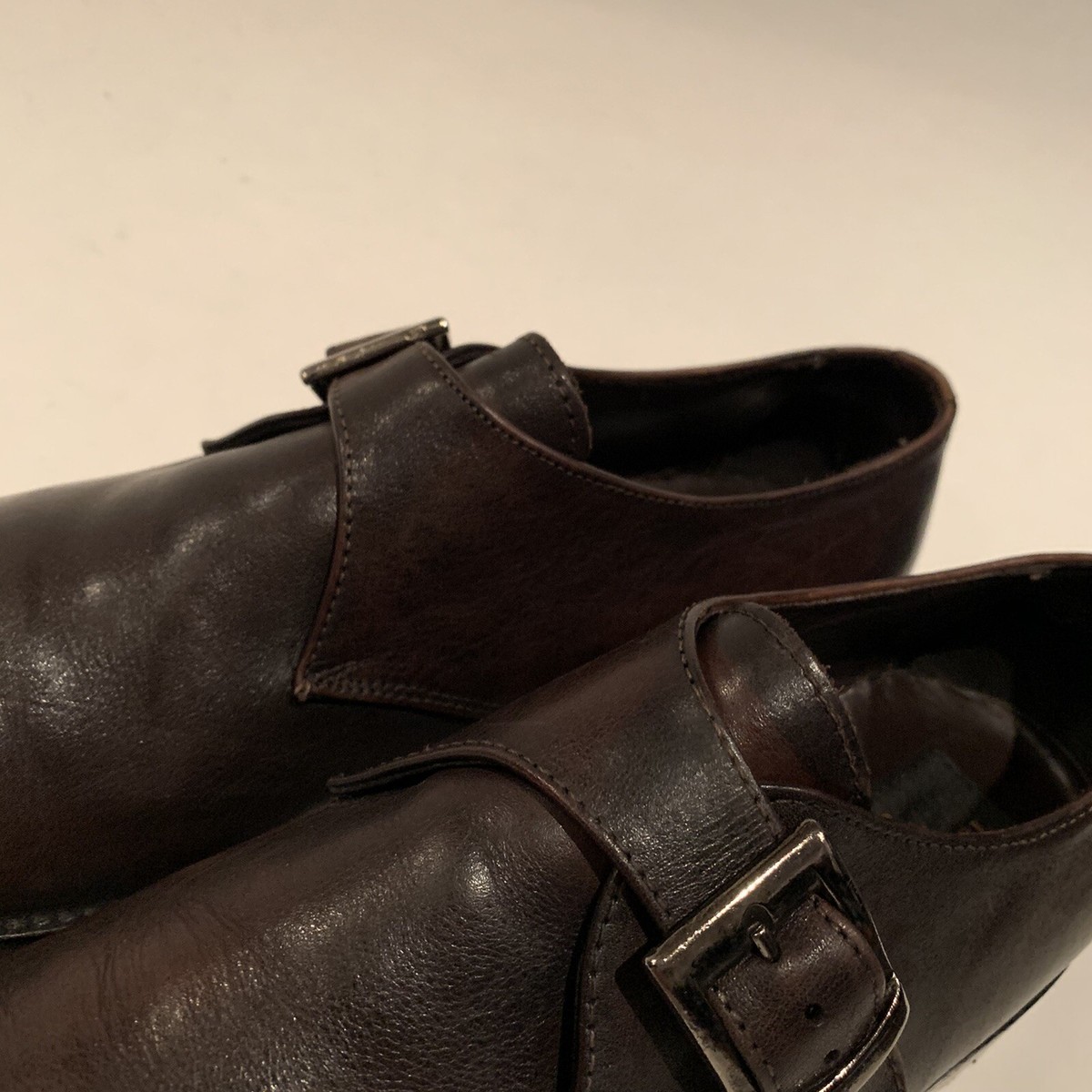 To Boot Men\'s Single Monk Strap Shoes in Cognac Designed By Adam Derrick Sz 10.5 Grant Brown Calf Cap Toe Double Monkstrap main image 4