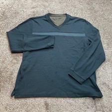 Van Heusen Combo Shirt Mens Large Blue with Gray Lining Cotton Long Sleeve Tee