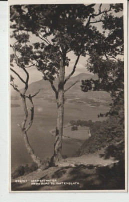 SEE DISTRICT - DERWENTWATER VON DER STRASSE NACH WATENDLATH B&W POSTKARTE