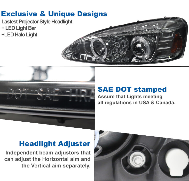 Sell 97-03 Pontiac Grand Prix Headlights Headlamps Left & Right Pair Set In 48 States Only, US - Foto 4