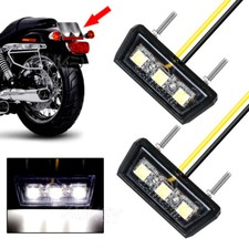 2x 12V Universal White LED Motorcycle Number License Plate Light Motorcycle Lamp