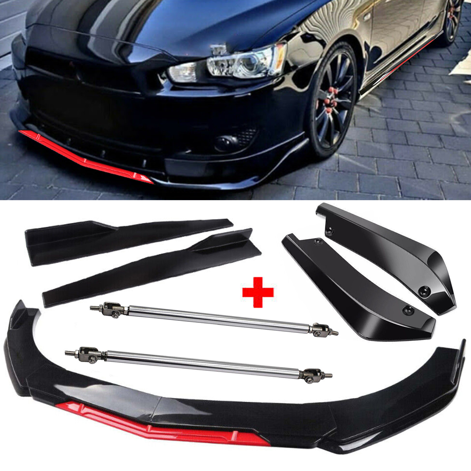 Front Bumper Lip Spoiler For 2007-2014 Chevy Avalanche, Suburban, Tahoe - ABS Plastic Matte Black