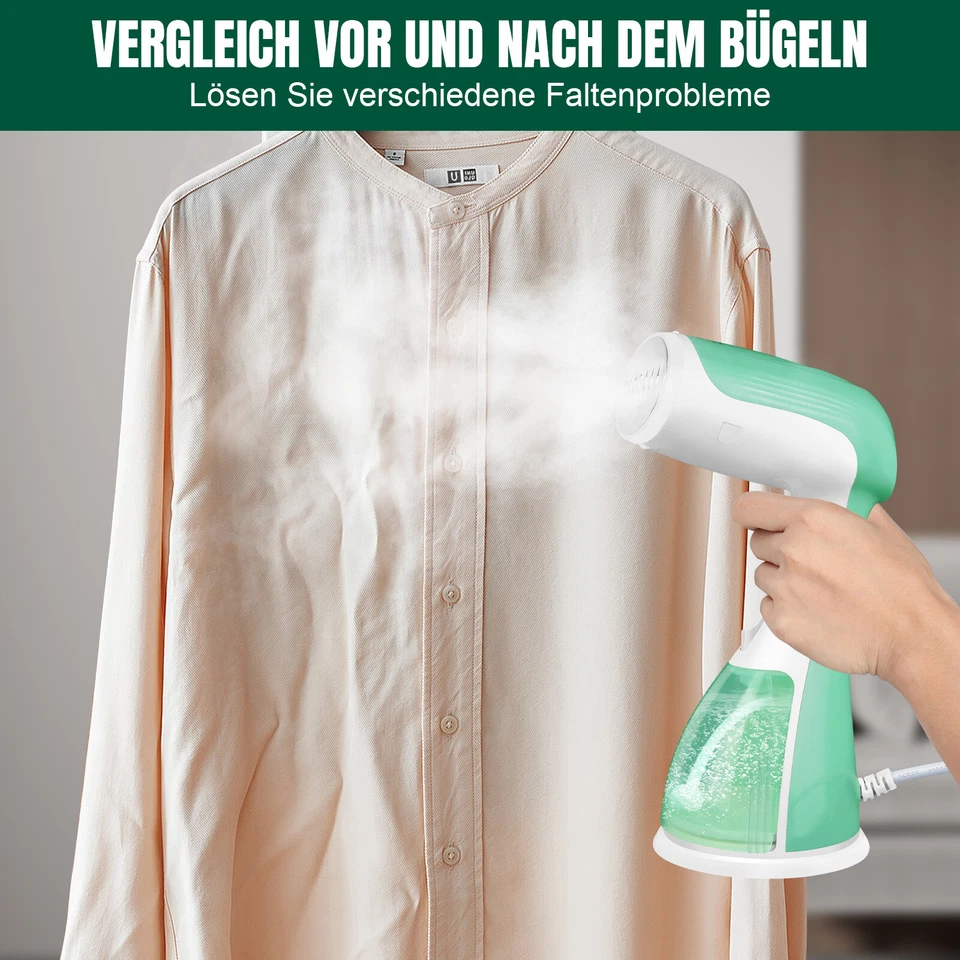 Dampfglätter Steamer 2600W 300ML Dampfbürste Leicht und Tragbar Handbügeleisen - Bild 4 von 4