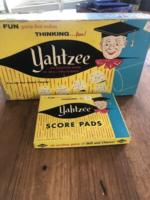 Vintage Yahtzee  Game in Box #950 E.S Lowe Co. Board Game Original Box