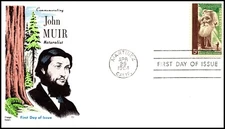 Scott 1245 5 Cents Sam John Muir Fluegel FDC Unaddressed Planty 1245-18