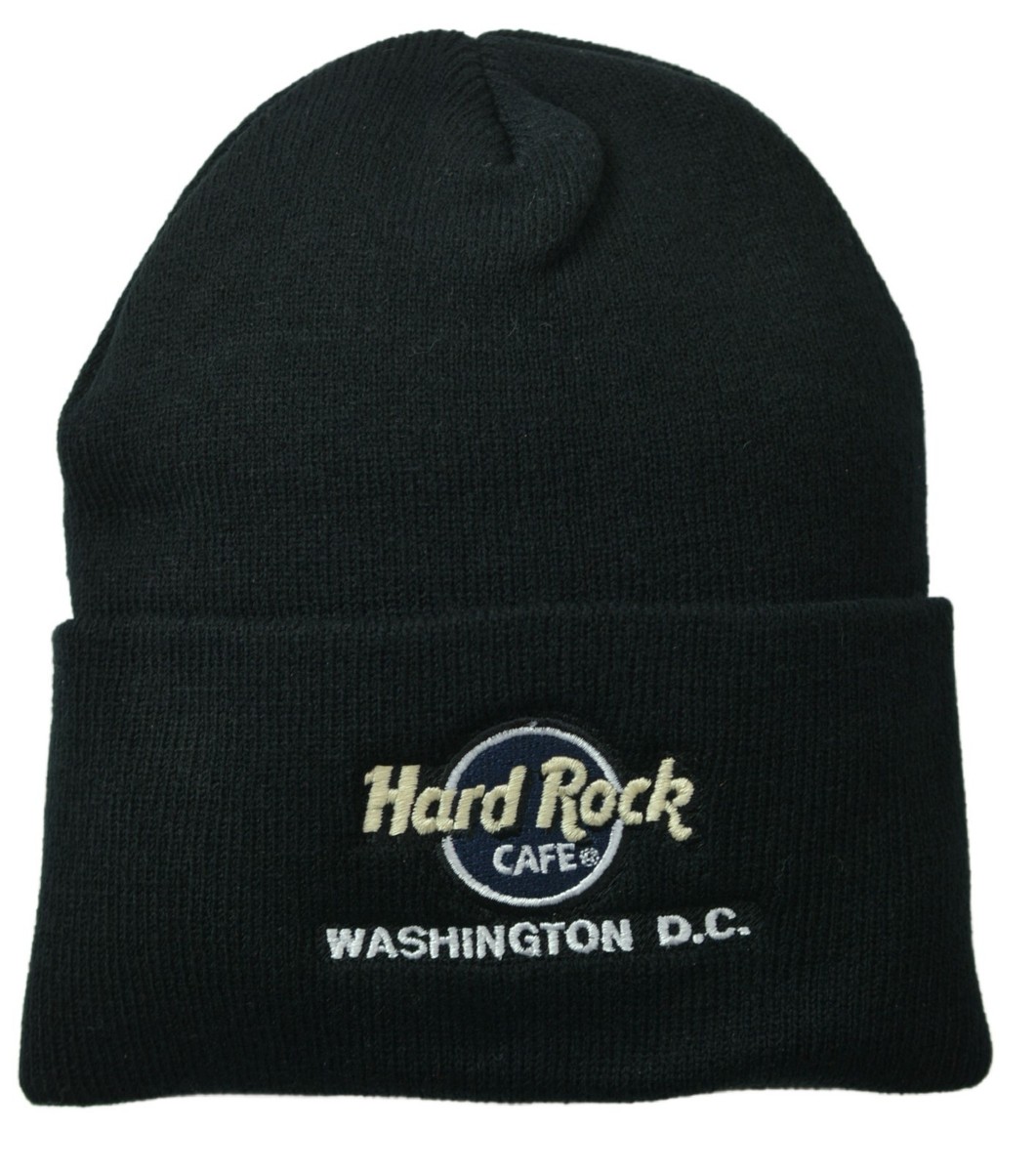 Hard Rock Cafe Washington DC Black Knit Beanie, Winter Watch Cap