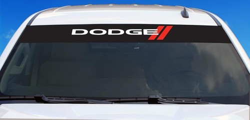 Dodge Red Stripes Sunshade Windshield Decal 36" x 5" adhesive application - Picture 2 of 2