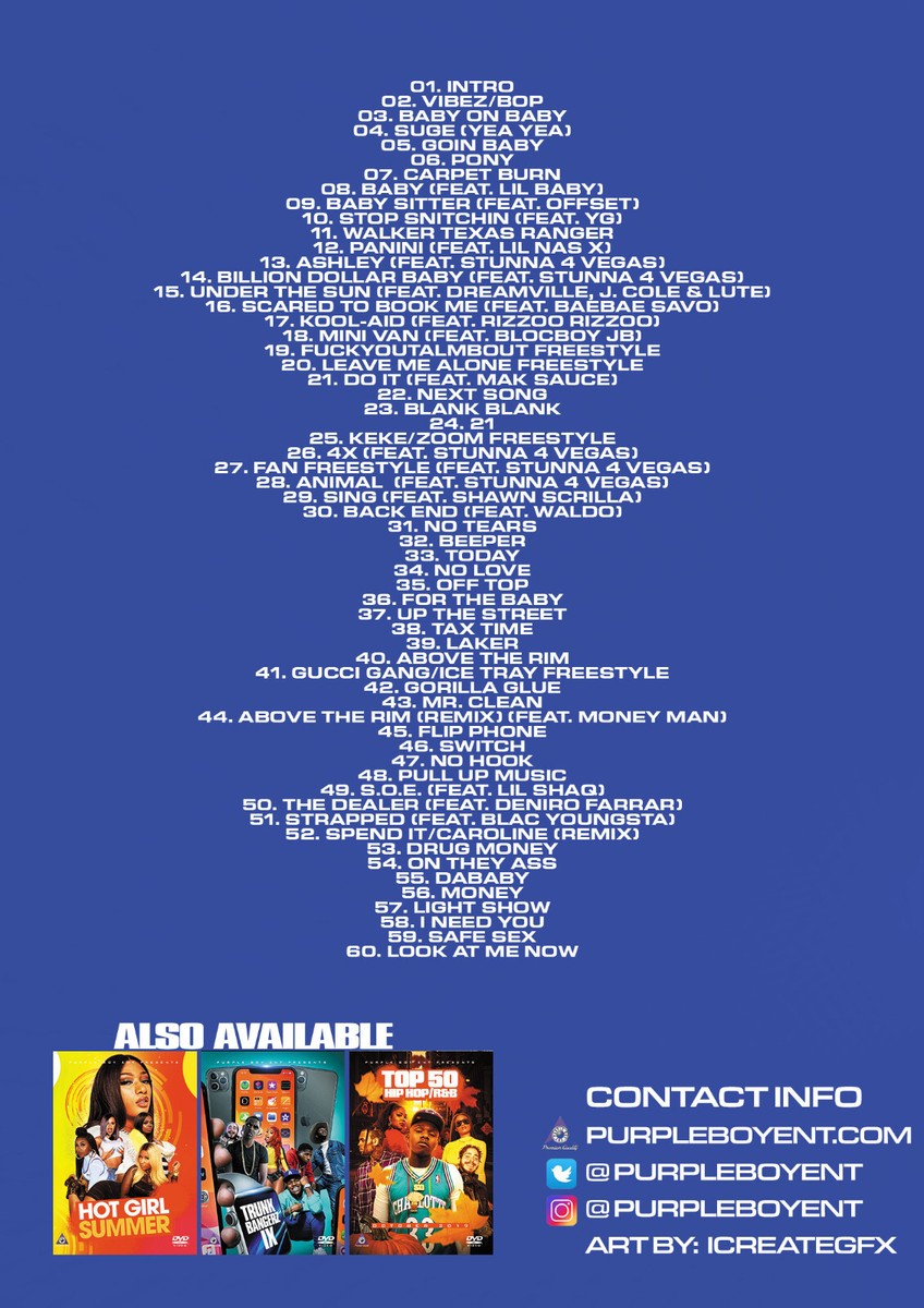 DaBaby Music Video Collection DVD Lil Baby YG J Cole Lil Nas X Da