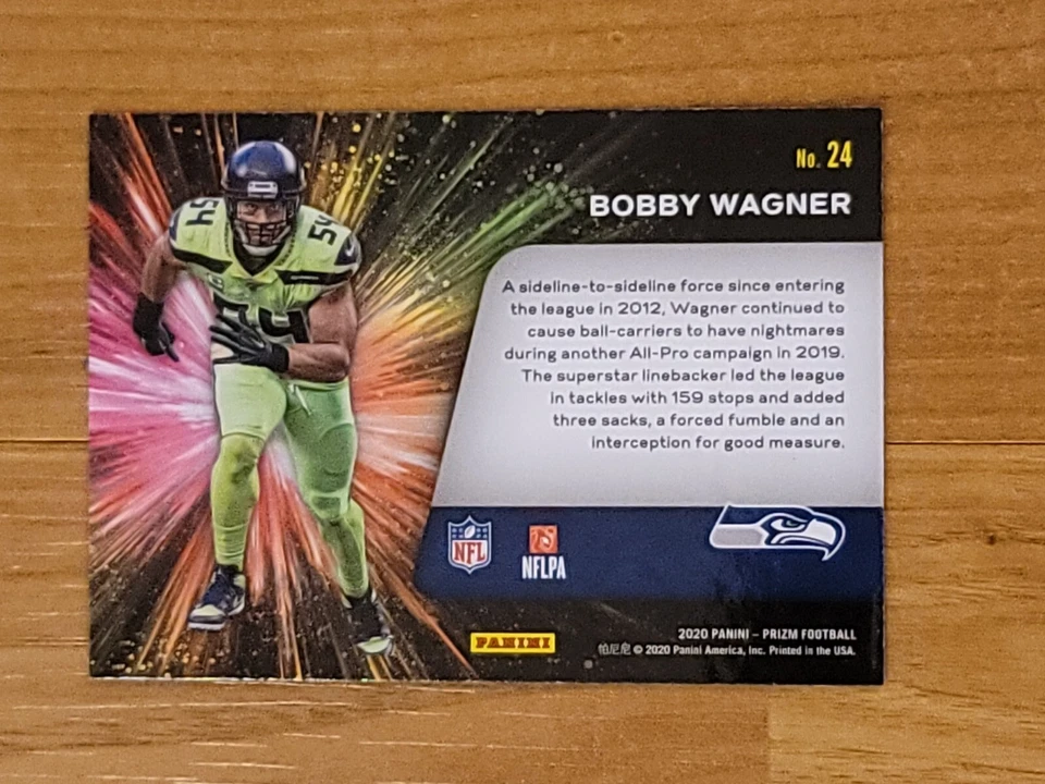 2020 Panini Prizm Fireworks Bobby Wagner Seattle Seahawks #24 CNB HOT CARD! - Image 2 of 2