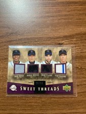 2004 Sweet Spot Threads Quad J. Reyes K. Matsui M. Piazza Tom Glavine Jersey /99